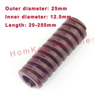 1/2PCS 브라운 여분 무거운 짐 다이 스프링 외부 직경 25mm * 내부 12.5mm 길이 20-250mm 나선형 스탬핑 압축, [02] 2 Pcs, [16] 25x12.5x125mm