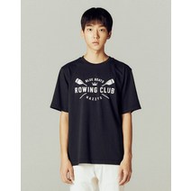 22SS [헤지스X티라이브러리] 네이비 로잉 그래픽 티셔츠 (Blue Boat Club Sovenir) HZTS2B658N2