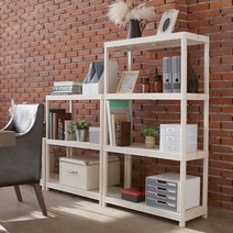 대피공간 선반 틈새 주방 다용도 세탁실 세제정리 조립식 무볼트, 아이보리 미디움 3단