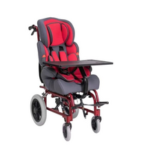 가정용휠체어 휠체어 전동휠체어 다기능 어린이 뇌성 마비 휠체어, 빨간색