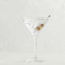 레트로 지중해 컷팅 마티니잔1개, 단품, 단품