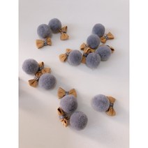 [그레이스샵] 수공예 만들기 부자재 DIY 재료 크리스마스 재료 그레이 털 리본 공 뿅뿅이 폼폼이 솜 털 리본 방울 30pcs 한세트 (주문수량1 =30개)