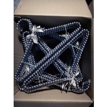 플라스틱 진주 구슬 장식 보우 옷걸이 40cm 결혼식 드레스 성인용 저장 공간 정리 건조대, [08] Black