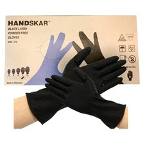 가우니아 핸드스카 라텍스 미용 장갑 양면사용/1박스 10세트, 가우니아 핸드스카 블랙장갑(1box)-S(소)