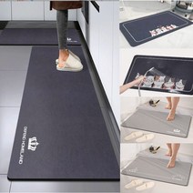 주방 욕실 화장실 빨아쓰는 소프트 규조토 발매트 2종세트, 일출그레이(욕실+주방)매트