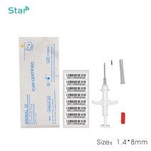 ISO11784/5 FDX-B 동물 id 리더 칩 트랜스 폰더 USB RFID 핸드 헬드 마이크로 칩 스캐너 개 고양이 말, 05 20pcs 1.4x8mm