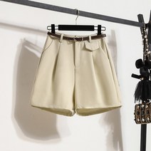 청반바지 고무줄 찢어진 데님 와이드 벨트 짧은 바지 핫 숏 팬츠 봄 여름 캐주얼 여성 여자 인박카029