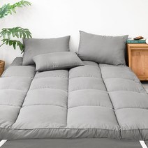 모에마일 침대토퍼 거실 푹신한 매트리스 접이식 토퍼 바닥 이불, 그레이