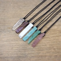 영기 차크라 천연석 슬라이스 포인트 펜던트 목걸이 치유 Gmes 석영 청금석 Labradorite 터키석 여성 쥬얼리 QC3012|Pendants|