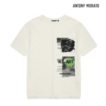 안토니모라토 안토니모라토 MMTBK5025 남성 프린팅 패치 반팔 티셔츠