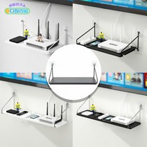 TV 공유기 셋탑박스 미니 선반 기가지니 정리 숨기기 벽 진열대 부착 공간 수납 선반, 공간선반_60cm(화이트)