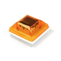 태양광 태양열 야외 램프 조명 스트로브 경고 led 충전식 야간 운전 안전 라이트, 정사각형 노란색