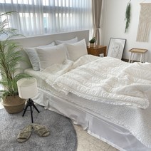 봄 레이스 스프레드겸이불 순면 60수 아사, 블루