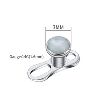 풍 닻 씨앵커 씨앙카 대형 세일링 조류 앵커 바다 부유식 보트 Right Grand ASTM F136 티타늄 14G 더멀 탑 오가닉 아발론 화이트 핑크 쉘 베이스 미세 피부 피어싱, 1.3mm White