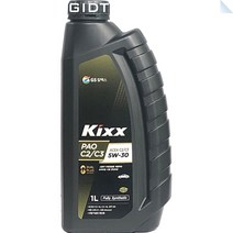 GS칼텍스 킥스파오 Kixx G1 PAO 5W20 5W30 5W40 1L 합성 가솔린 GDI 디젤 DPF LPG 엔진오일, 엔진오일 : Kixx PAO C2/C3 5W-30 1L