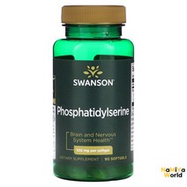 Swanson Phosphatidylserine 미국 스완슨 포스파티딜세린 100mg 90정, 본문참고, 1개