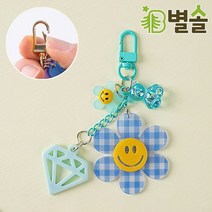 곰돌이 플라워키링 예쁜 키홀더 에어팟 키링 블루, 1개