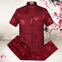 태극권복 화이트 레드 블랙 블루 짧은 소매 셔츠 + 바지 세트 태극권 유니폼 무술 쿵푸 의류 성인 윙 천 슈