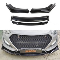 전차종립댐 프론트립댐 공용4단 포인트 립댐 바디킷 DIY 에어댐 카본 자동차립댐, 블랙세트(레드라인데칼)