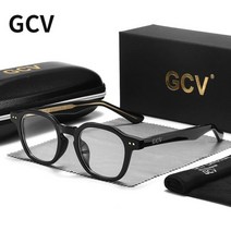 블루레이 플레이어 GCV-아세테이트 조니 뎁 둥근 안경테 남녀공용 블루레이 컴퓨터 고글 파란색 차단 안, 04 Black Gold