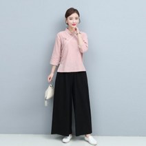 여성 여름 린넨 개량 생활 한복 투피스 세트 법복 절복 철릭
