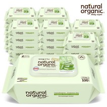 [네츄럴오가닉] 아기물티슈 퓨어 플레인 스마트캡형100매[30팩], 100매, 30팩