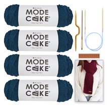 [니뜨] 모드케이크 목도리털실 4p DIY 세트, 22_데님