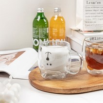 곰돌이 내열유리 머그잔 동물모양 유리머그컵, 대이즈캣