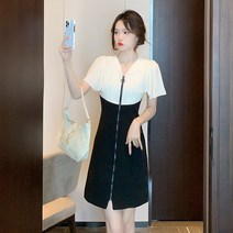 시크 미니멀 원피스 여 패치 프릴 소매 디자인 느낌 작은 키