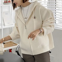 [조아맘] 듀얼 울 후드 짚업 가디건