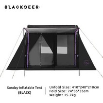 Blackdeer에어 텐트 46 인용 넓은 공간 야외 방수 은도금 가족 캠핑 여행 공기주입식 타프, Black