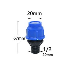 PE 튜브 퀵 커넥터 엘보 티 워터 스플리터 플라스틱, 1I2 x 20mm_3