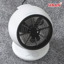 이홈엔 한경희 PTC 소형 온풍 코일 열선 팬히터 HAAN-S100 난로 사무실 가정 침실 거실 난방 미니 써큘레이터형 온풍 팬히터, 한경희 PTC 팬히터, 화이트 HAAN-S100