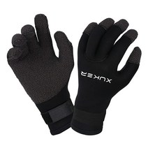 XUKER 워터 장갑 3mm 및 5mm 네오프렌 다섯 손가락 따뜻한 잠수복 겨울 장갑 스쿠버 다이빙 스노클링 패들링 서핑 카약 카누 스피어피싱 스키용 (3mm-블랙-절단 방지, 5mm-black