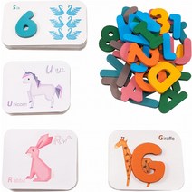 XJYQJD 알파벳 플래시 카드 퍼즐 사이트 워드 게임 나무 숫자 ABC 글자 학습 및 매칭 플래시 카드 몬테소리, 한개옵션0