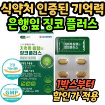 기억력 개선 혈행 엔 징코 Ginkgo 플러스 은행잎 나이아신 추출물 판토텐산 징고 식약처 인증 식약처 인정 두뇌 뇌 플라보노이드 여성 여자 남성 남자 고등학생 중학생, 30캡슐 2박스/2개월