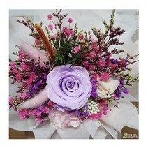 프리저브드 한송이 꽃다발 용산꽃집 로즈플로라 (가로폭 약 20cm 높이 약 30cm ), 라벤더장미