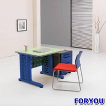 Foryou2799 일자형책상 컴퓨터책상 조립식책상 철제책상 책상 책장 책꽂이, 그린 블루