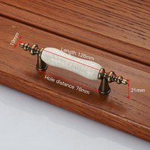 하드웨어 철물 아연 합금 골동품 청동 크랙 디자인 세라믹 캐비닛 손잡이 서랍 손잡이 옷장 문 손잡이 유럽 가구, lw1006-76mm