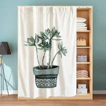 옷장 행거 블라인드 커튼 방진 깔끔한 부착 칸막이 가림막 안방 라커 룸 커튼 레일, 50cm X 140cm  + Q