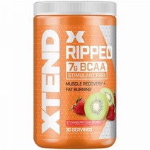 XTEND Xtend Ripped BCAA 자극제 무 근육 회복 지방 연소 지원 딸기 키위1.09파운드. / 30서빙