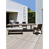 야외테이블 감성테이블 카페 캠핑테이블 야외용테이블세트 원목, 의자X3+180cm벤치+240cm롱테이블A