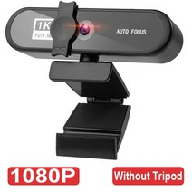 웹캠 화상카메라 Stcok 2K 4K 회의 PC 자동 초점 USB 노트북 사무실 컴퓨터캠, 협력사, 삼각대 포함 1080P