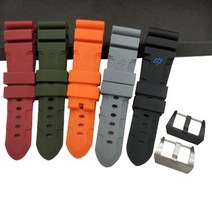 파네라이스트랩 호환 22mm 24mm 26mm 스웨이드 빈티지 러버 우레탄 시계줄 블랙 아미그린 그레이 오렌지 레드 스포츠 실리콘 시계 밴드 팔찌 핀 버클 도구
