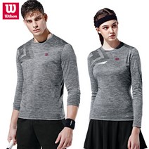 윌슨 라운드 긴팔티 3655M GR 남녀공용 운동 티셔츠