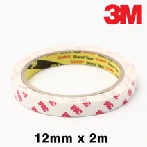 액자 이름표 팻말 부착용 강력 폼양면테이프 인테리어 공업용 가구보수, 1개, 12mm x 2m
