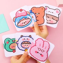 기념일 미니 선물 메시지 카드 감사 말씀 축하 답례장, 토끼