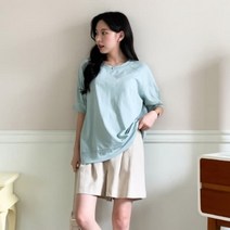 [바보사랑] 여성 여름 호디스 루즈핏 라인 반팔 티셔츠 [디작소]
