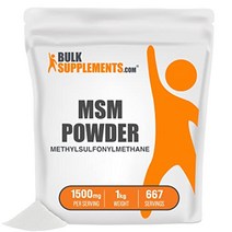 관절 연골 식이유황 bulksupplements.com msm 분말(메틸설포닐메탄) - 케라틴 보충제 - msm 순수 분말 - 유황 분말 - 관절 보충제 - 순수 msm 보충제, 0.17온스(1팩)