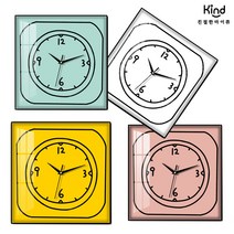 친절한마이쮸 손글씨 레트로 벽시계 무소음 거실 디자인 벽걸이 인테리어벽시계, 민트